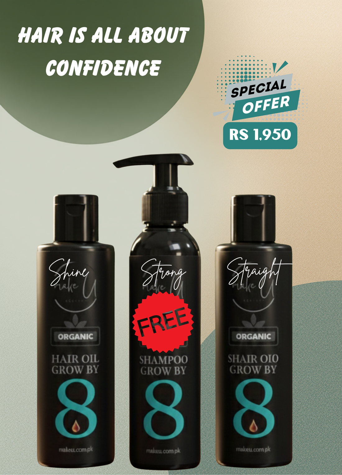 Buy 2 Grow by 8 Organic Hair Oils, Get the Shampoo FREE — Rs 1,950 Special Offer