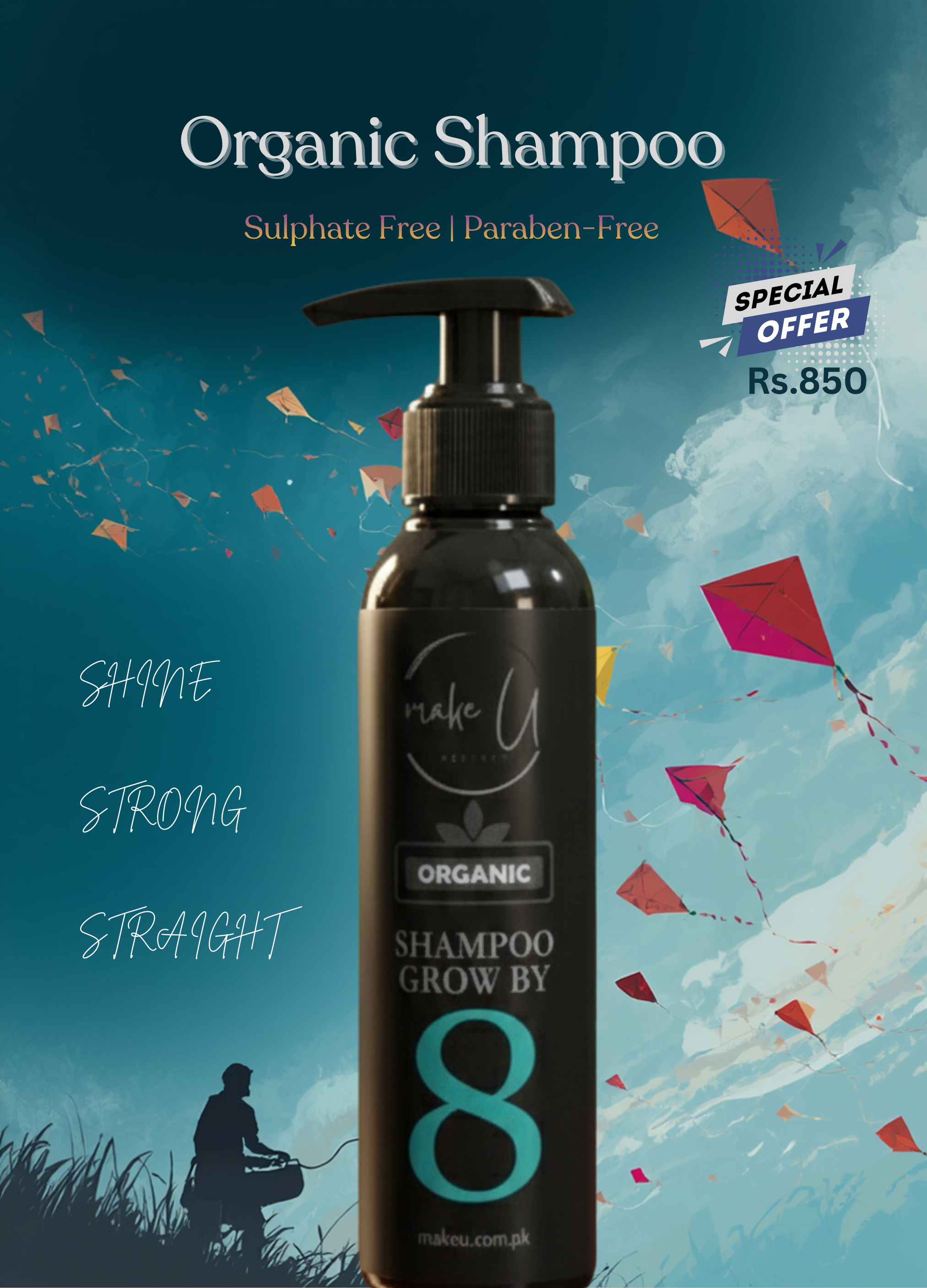 makeU Organic Shampoo Grow by 8 ingredients: Natural Benefits for Healthier Hair