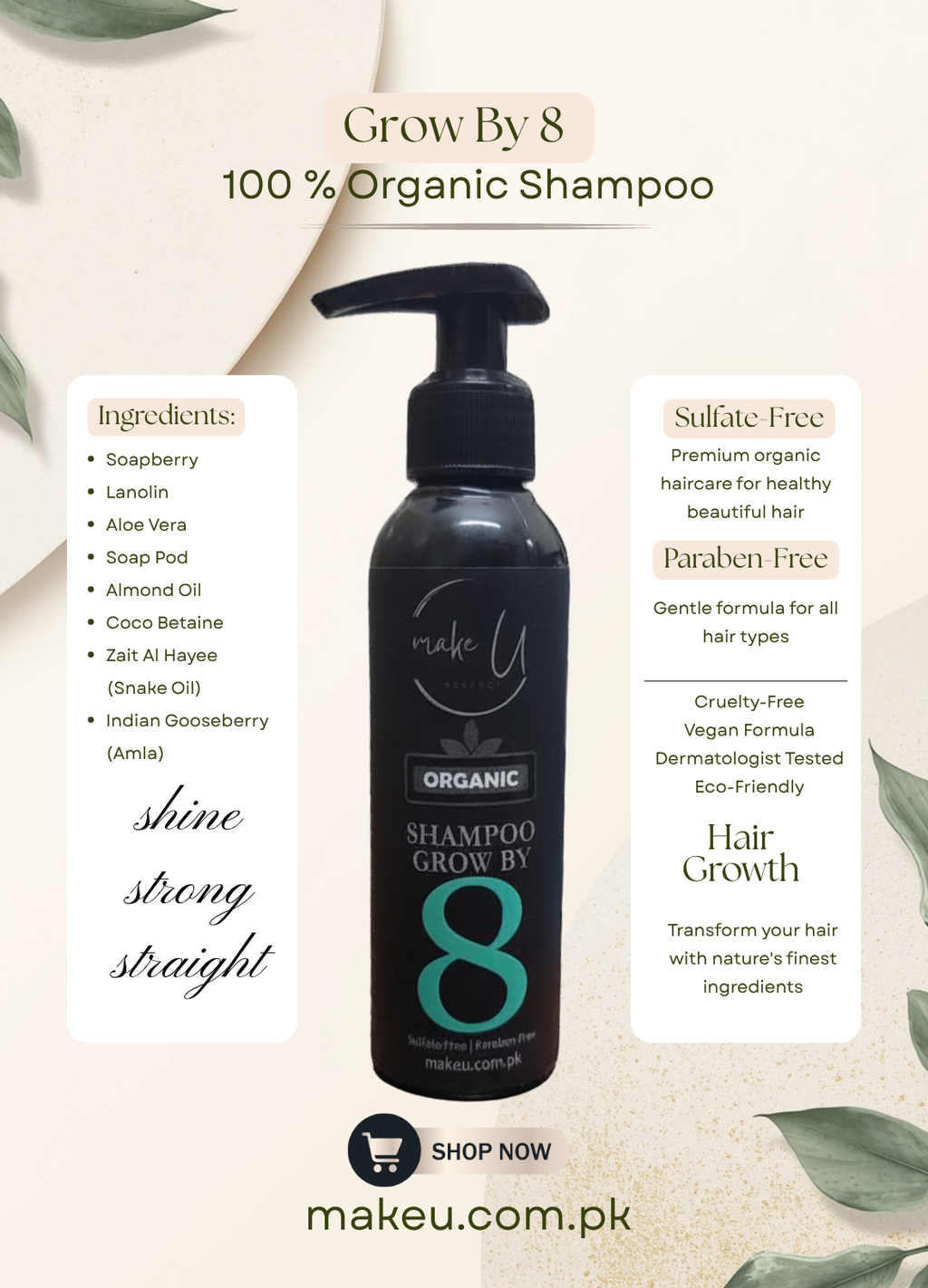 Grow by 8 Organic Shampoo
