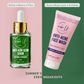 Make U Anti-Acne Serum and Face Wash on a pink and green background