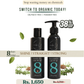 Makeu Organic hair care product set with promotional text on a white background