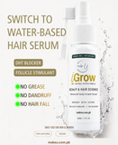 iGrow water-based scalp growth serum bottle by makeU Pakistan